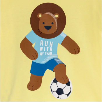 Baby boy's yellow lion football T-shirt