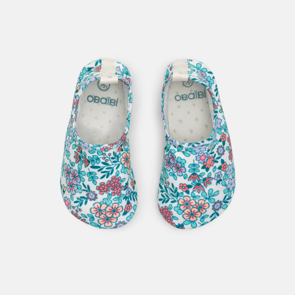 Baby girl's blue floral swimming shoes