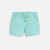 Baby girl's blue shorts in lightweight textured cotton