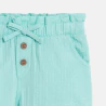 Baby girl's blue shorts in lightweight textured cotton