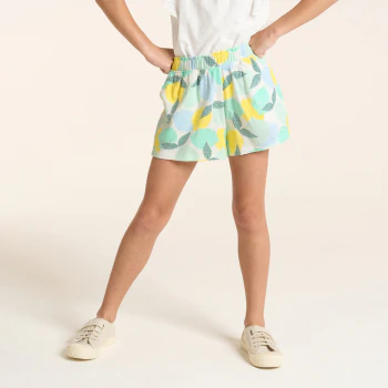 Girl's lemon-print loose-fitting shorts