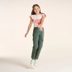 Boy's khaki green cargo trousers