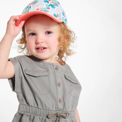 Baby girl's pink floral cap