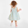 Baby girl's embossed floral pinafore dress and yellow bloomers