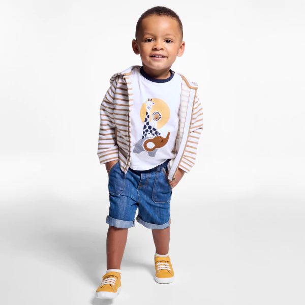 Baby boy's white animal T-shirt