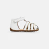 Baby girl's white first leather sandals