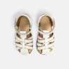 Baby girl's white first leather sandals