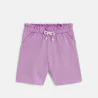 Girl's plain mauve jersey Bermuda shorts