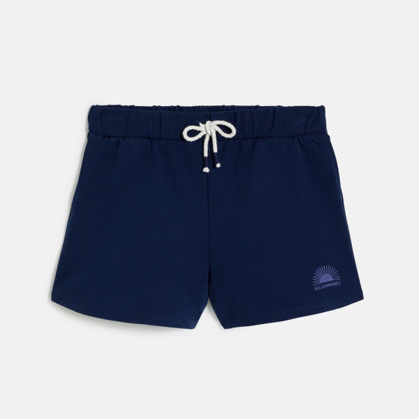 Girl's plain blue fleece shorts