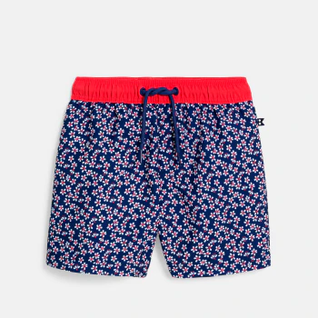 Baby boy's blue printed  floral swimming trunks