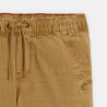 Boy's plain beige canvas Bermuda shorts