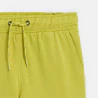 Boy's yellow cargo Bermuda shorts in brushed cotton