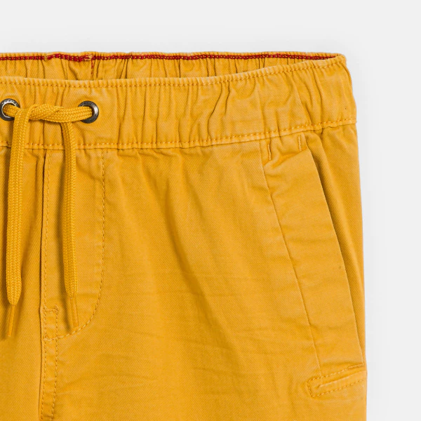 Boy's plain yellow canvas Bermuda shorts