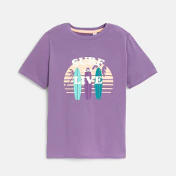 Boy's purple short-sleeve...