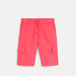 Boy's pink canvas cargo shorts