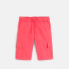 Boy's pink canvas cargo shorts