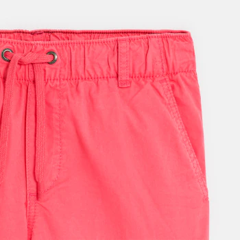 Boy's pink canvas cargo shorts