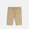 Boy's beige canvas cargo shorts