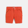 Baby boy's red linen-look straight-cut cotton shorts