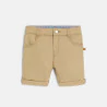 Baby boy's light beige patterned cotton Bermuda shorts