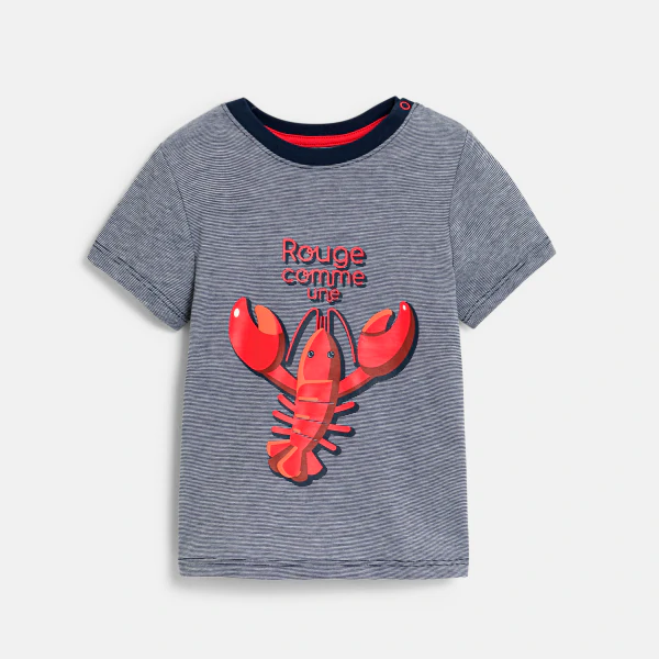 Baby boy's grey crayfish T-shirt