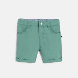 Baby boy's light green patterned cotton Bermuda shorts