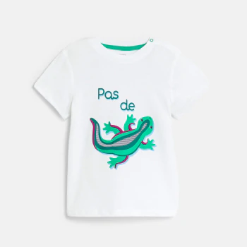 Baby boy's white lizard T-shirt