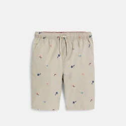 Boy's beige printed shorts