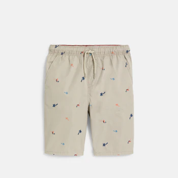 Boy's beige printed shorts