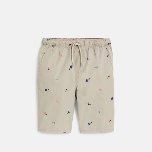 Boy's beige printed shorts