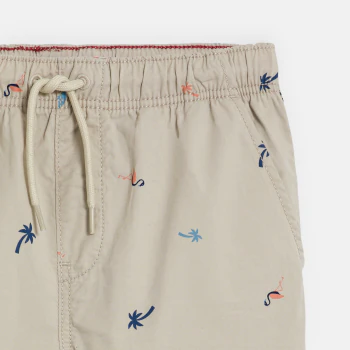 Boy's beige printed shorts