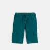 Boy's green canvas cargo shorts