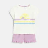 Girls mauve slogan shorty pyjamas