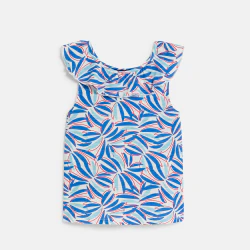 Girl's blue printed vest top