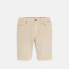 Boy's plain beige canvas Bermuda shorts