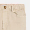 Boy's plain beige canvas Bermuda shorts