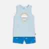 Boy's short blue soft jersey pyjamas