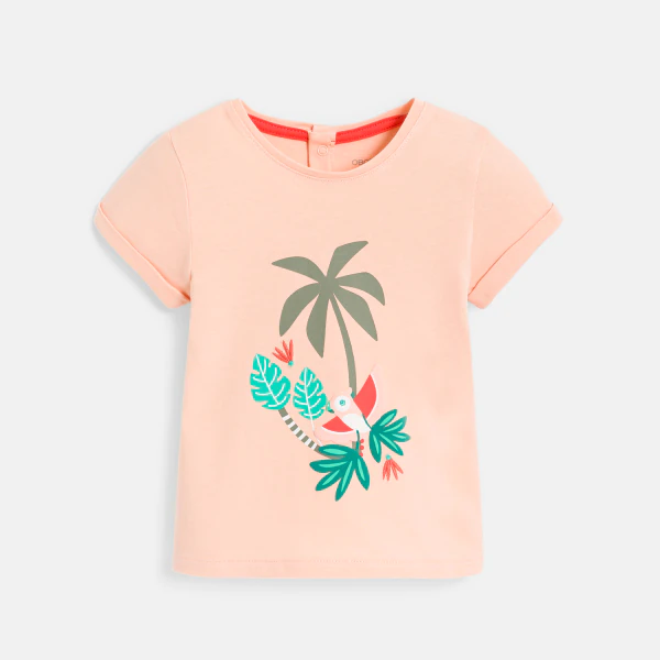 Baby girl's pink bird T-shirt