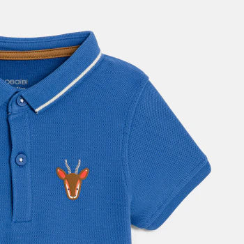 Baby boy's blue zebra piqué polo shirt