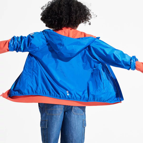 Boy's blue waterproof windcheater jacket.