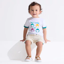 Baby boy's white monkey T-shirt