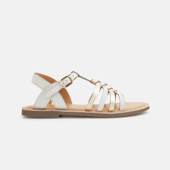 Baby girl's white strappy leather sandals