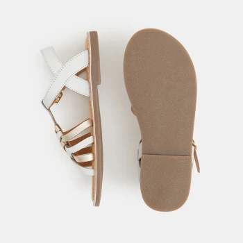 Baby girl's white strappy leather sandals