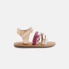 Baby girl's pink leather sandals