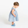 Baby girl's blue striped seersucker dress