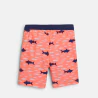 Boy's orange shark print swimming trunks