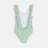 Girl's green printed swimming costume