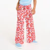 Girl's red printed wide-legged trousers