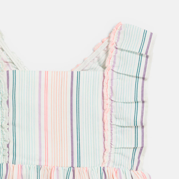 Baby girl's multicoloured striped dress with straps