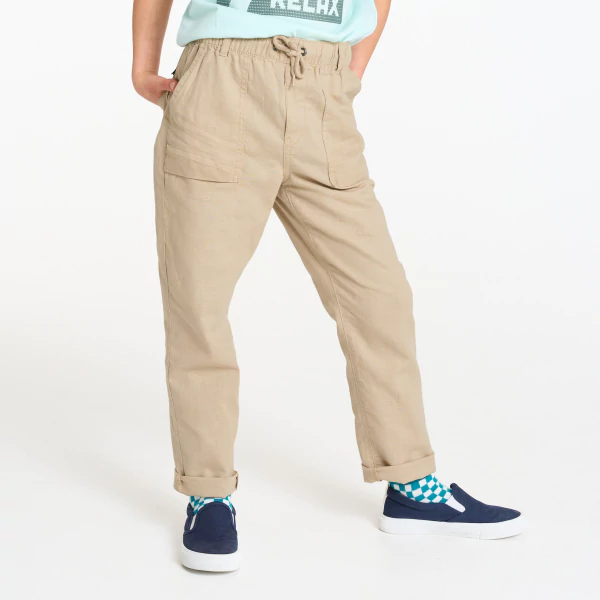 Boy's beige casual linen trousers